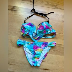 3/$10 1Neon tropical push up bikini